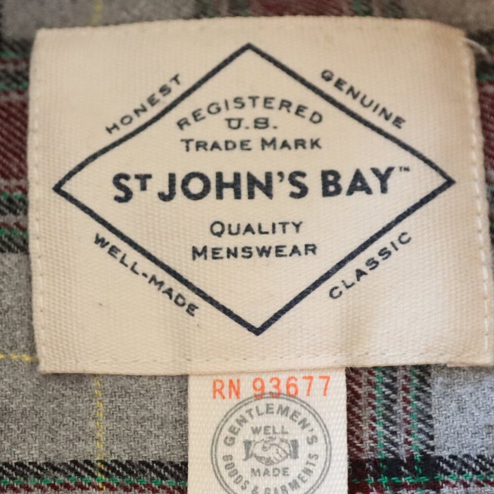 St John's Bay Quality Menswear 100% Cotton Flannel Plaid Button Down Size Medium - Picture 2 of 15